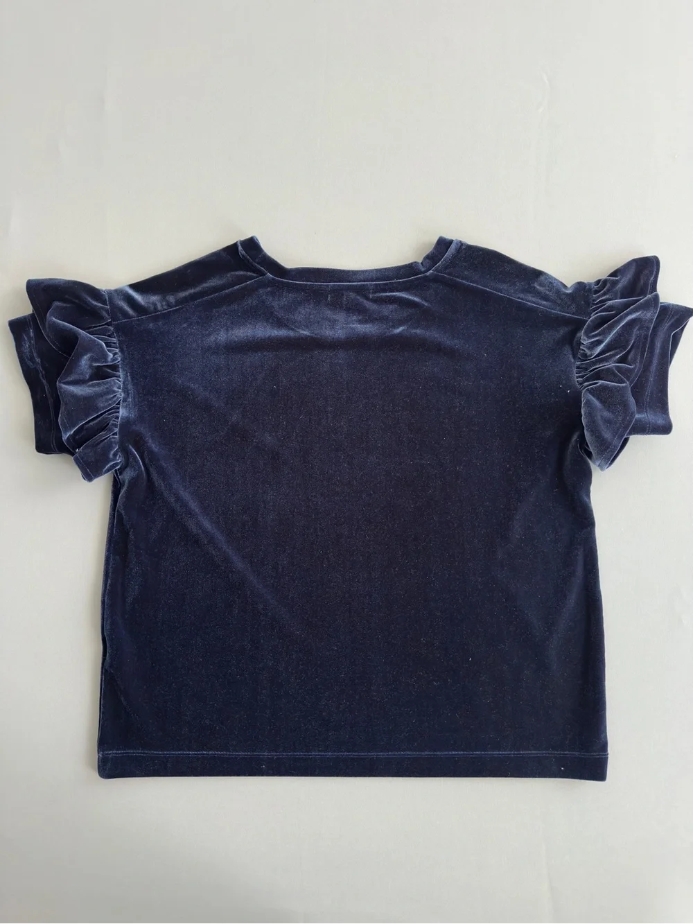 Velvet Ruffle-Sleeve Tee / Top size M